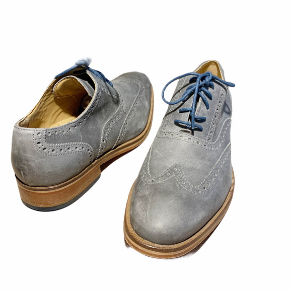 Cole Haan Gray Wingtip Oxfords with Blue Laces main image 5